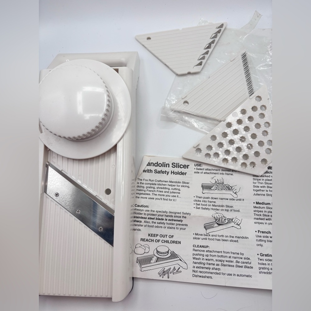 Fox Run Mandoline Slicer Set with Safety Holder Blades